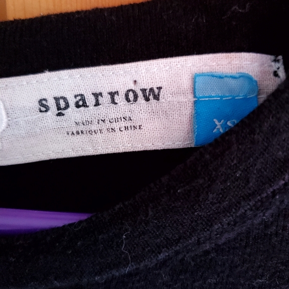 Sparrow by Anthropologie Black Round Neck Lace Sleeve Sweater size XS - Picture 3 of 8